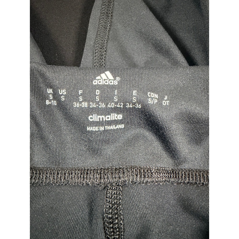 Adidas Climalite Women Black Grey Ruched Crop Leggings Capris A99699 Size S - Picture 3 of 8